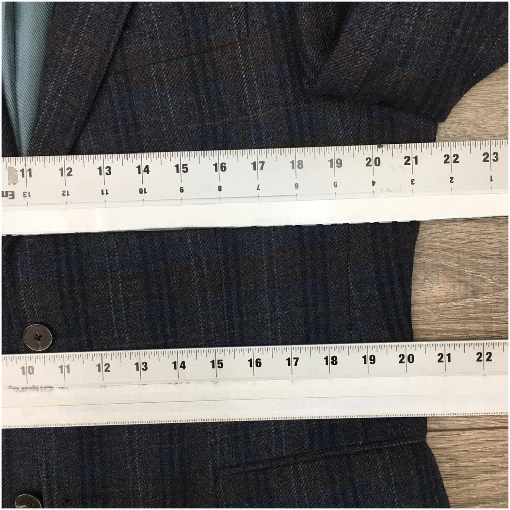 SAKS Mens Tweed Blazer Sport Coat Casual Jacket Size 40R Essential‎ Wool Suit